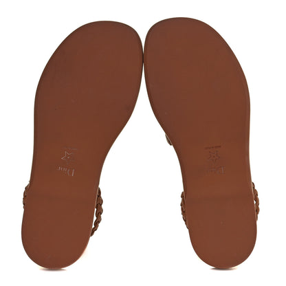 Christian Dior Calfskin Egee Sandals 37.5 Golden Saddle 5 of 8