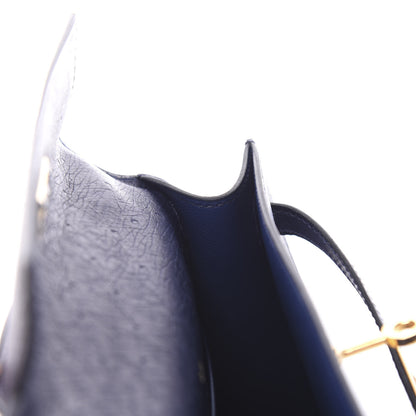 Hermes Ostrich Kelly Pochette Clutch Bleu Iris 20 of 30