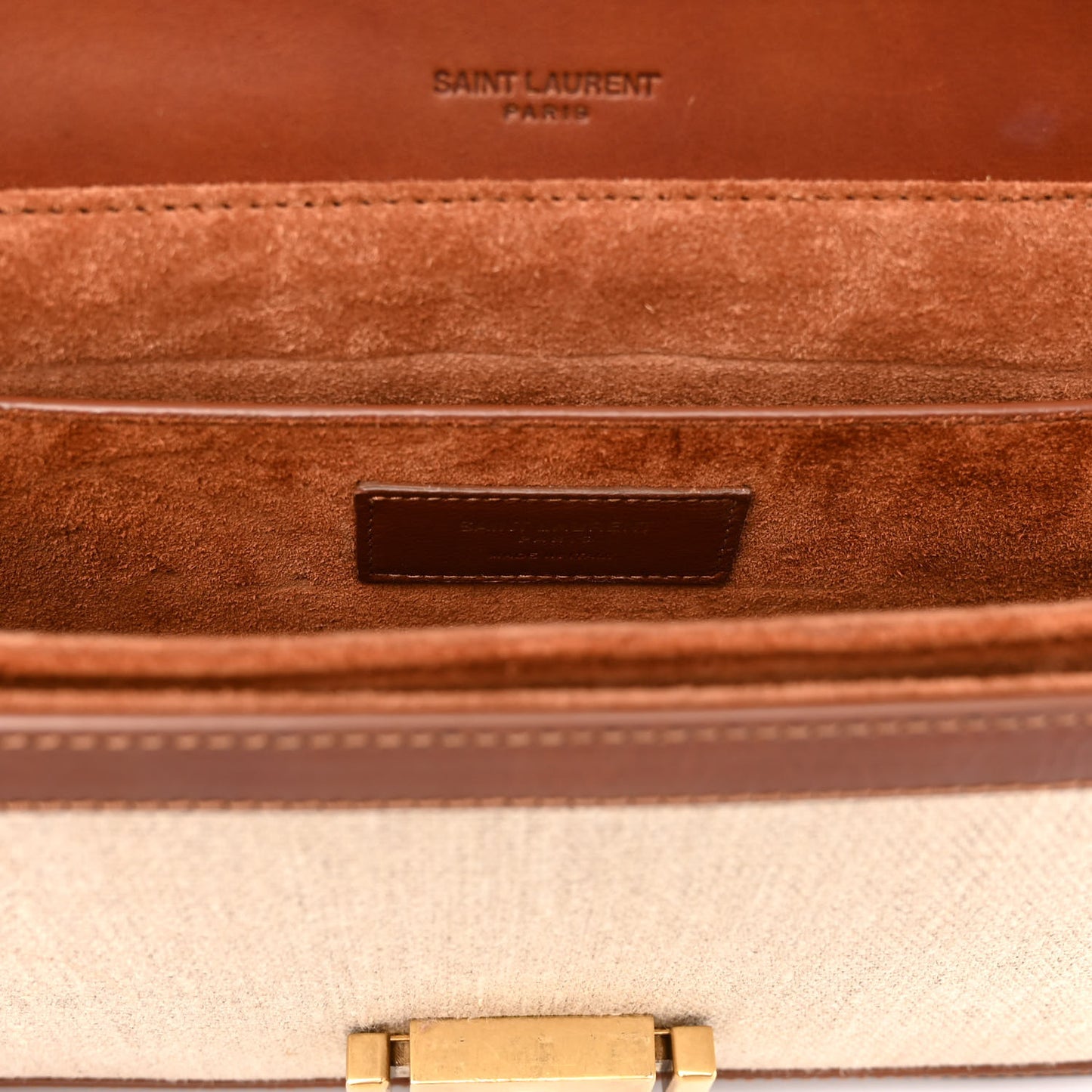 Linen Calfskin Medium Bellechasse Beige Cognac