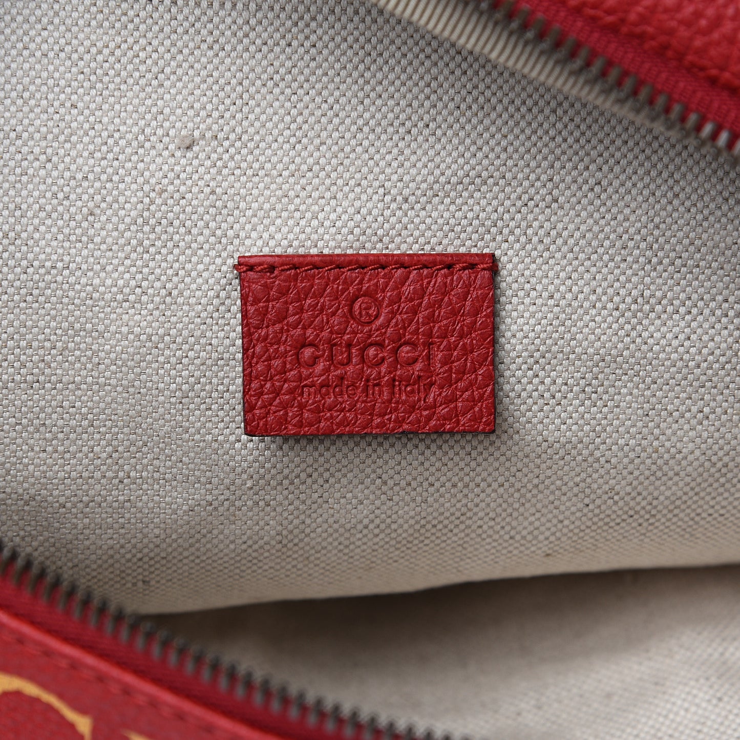 Grained Calfskin Logo Belt Bag Hibiscus Red