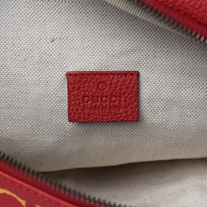 Gucci Grained Calfskin Logo Belt Bag Hibiscus Red 5 of 9