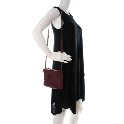 Celine Smooth Lambskin Small Trio Crossbody Bag Burgundy 2 of 10