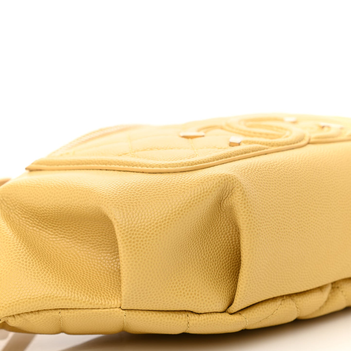 Caviar Quilted Filigree Waist Bag Yellow