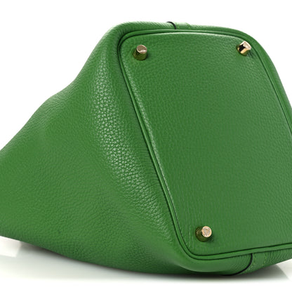 Hermes Taurillon Clemence Picotin Lock 18 PM Vert Yucca 9 of 12