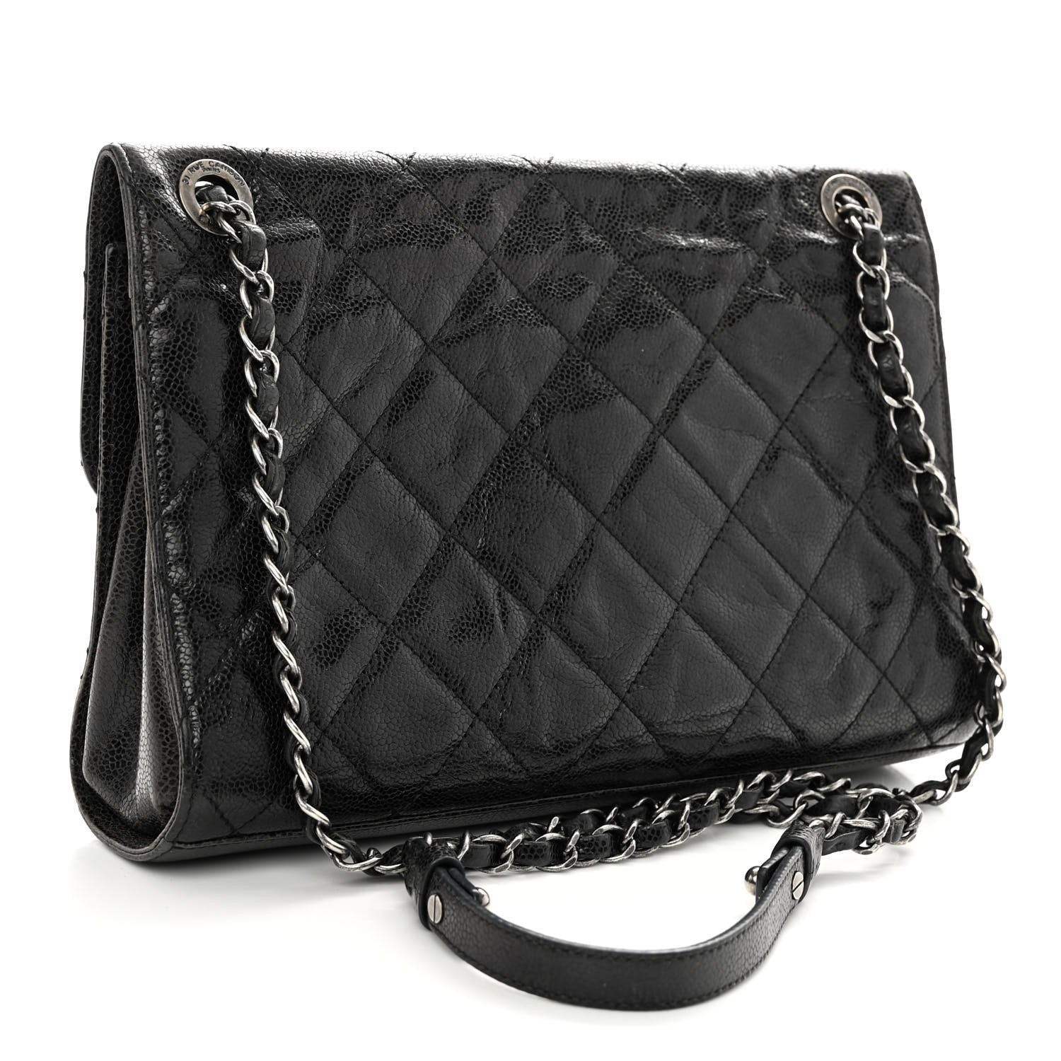 Chanel Crumpled Grained Calfskin Medium CC Crave Flap Black 3 of 11