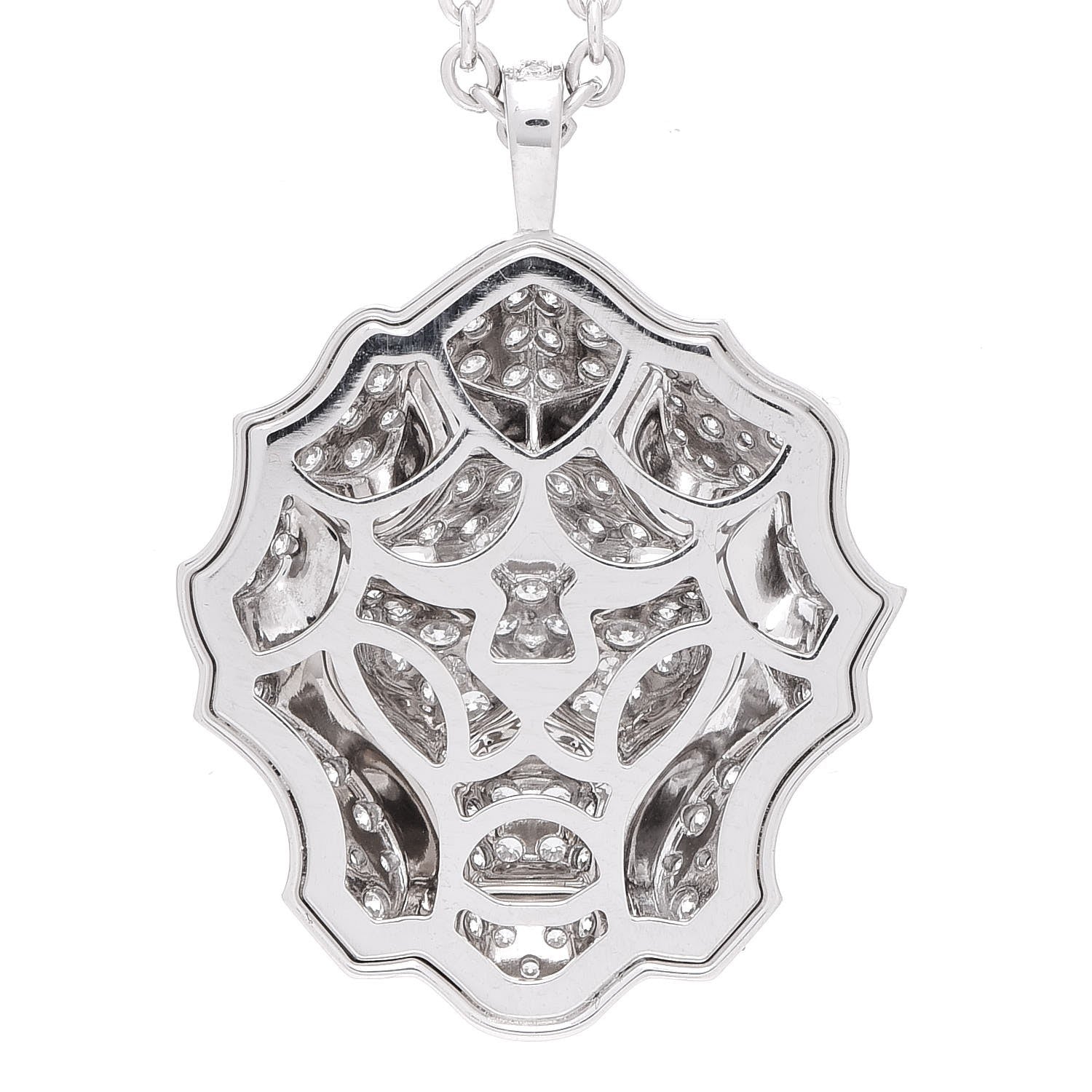 Chanel 18K White Gold Diamond Sous Le Signe du Lion Pendant Necklace 14 of 17