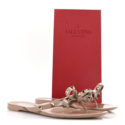 Valentino Garavani PVC Jelly Rockstud Bow Thong Sandals 41 Poudre 8 of 8
