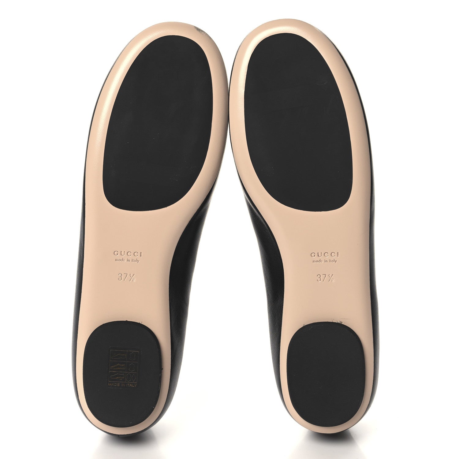 Gucci Malaga Kid Jarret Ballet Flats 37.5 Black White 6 of 9