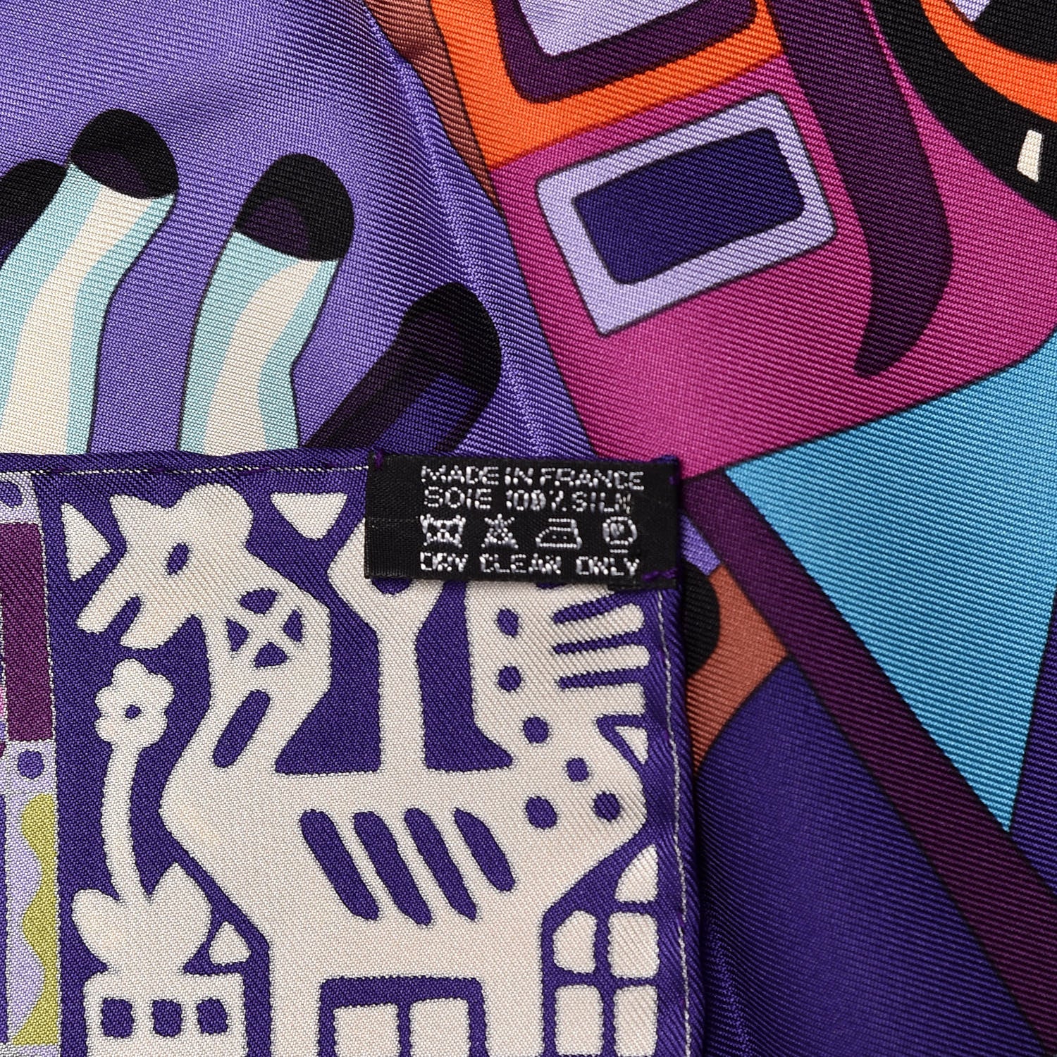 Hermes Silk Zabavushka Scarf 90 Violet Vert Absinthe Canard 5 of 7