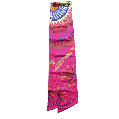 Hermes Silk Brazil Maxi Twilly Fuchsia Encre Rouge 3 of 5