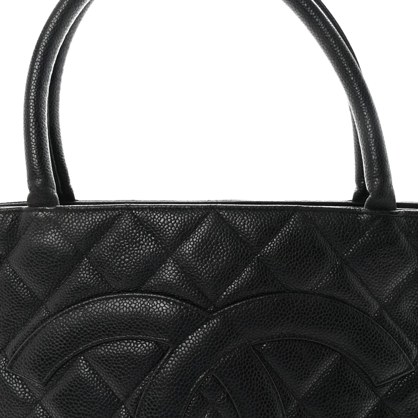 Caviar Quilted Medallion Tote Black