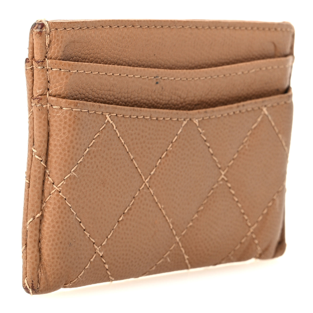 Chanel Caviar Quilted Card Holder Dark Beige 3 of 13
