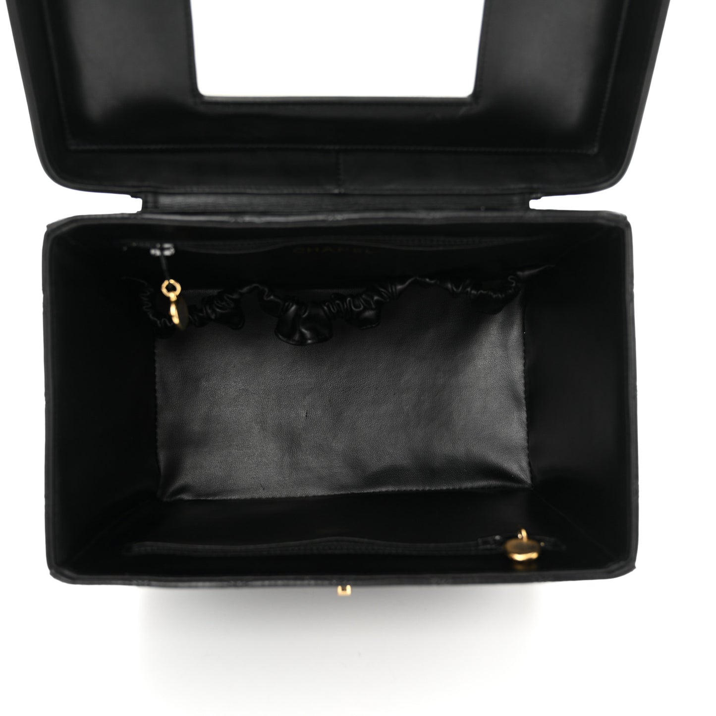 Calfskin Stitch Vanity Case Black