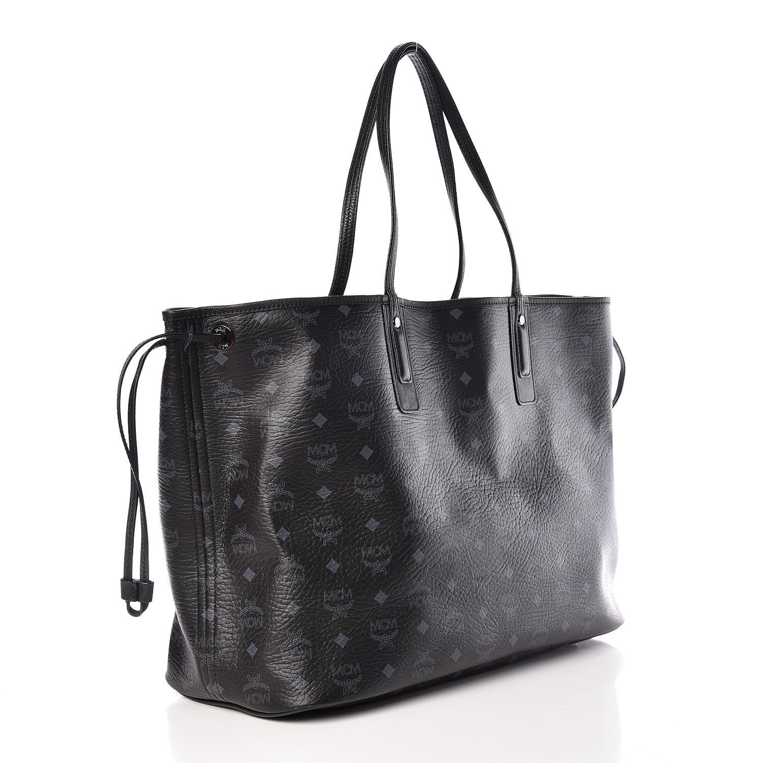 MCM Visetos Large Liz Reversible Shopper Tote Black 4 of 13