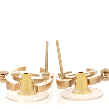 Chanel Metal CC Crystal Drop Earrings Gold 3 of 5