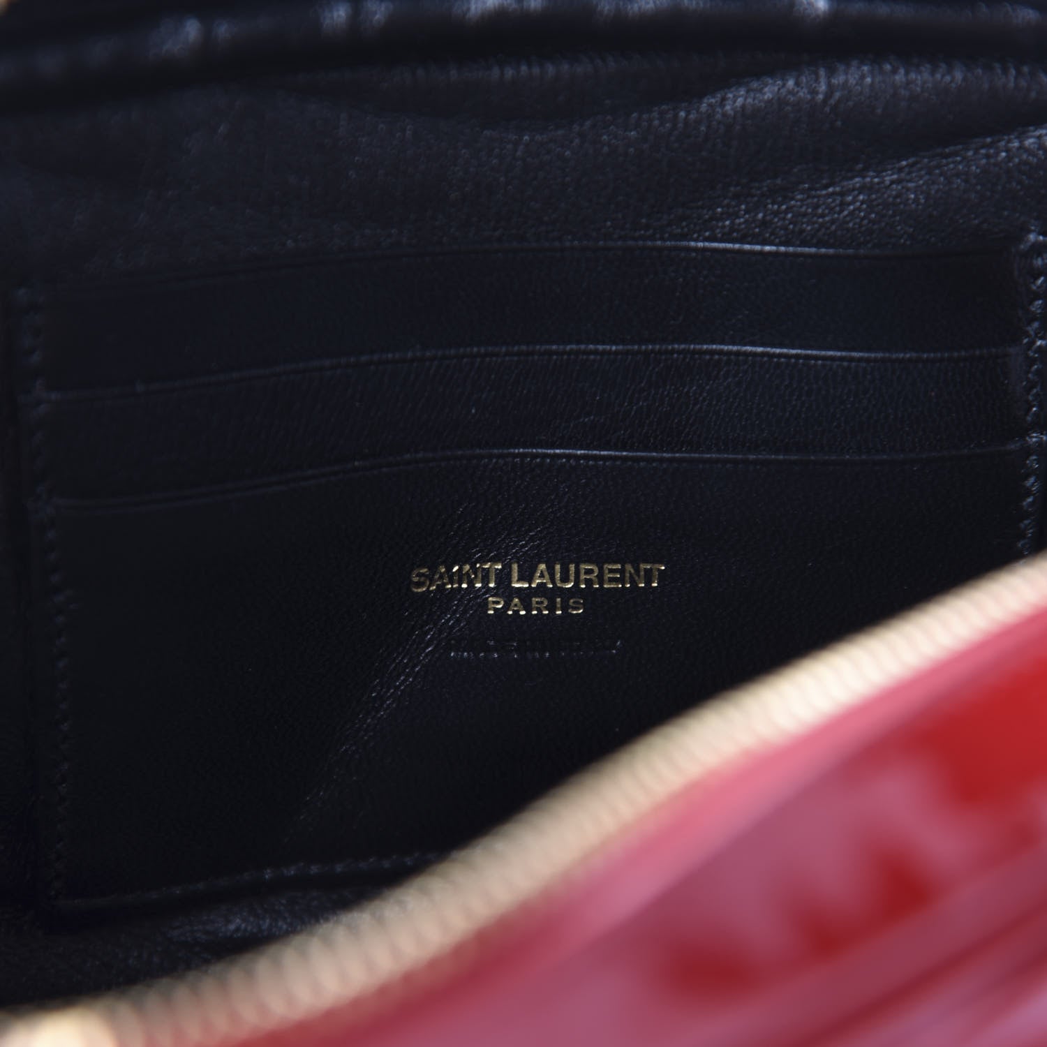 Saint Laurent Patent Calfskin Matelasse Monogram Mini Lou Camera Bag Eros Red 8 of 11