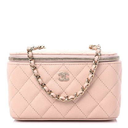 Chanel Caviar Quilted Small Vanity Case With Chain Light Beige 1 of 10