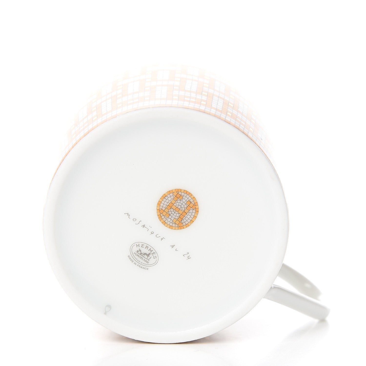 Hermes Porcelain Mosaique Au 24 Gold Tea Cup And Saucer Set Of 2 5 of 7
