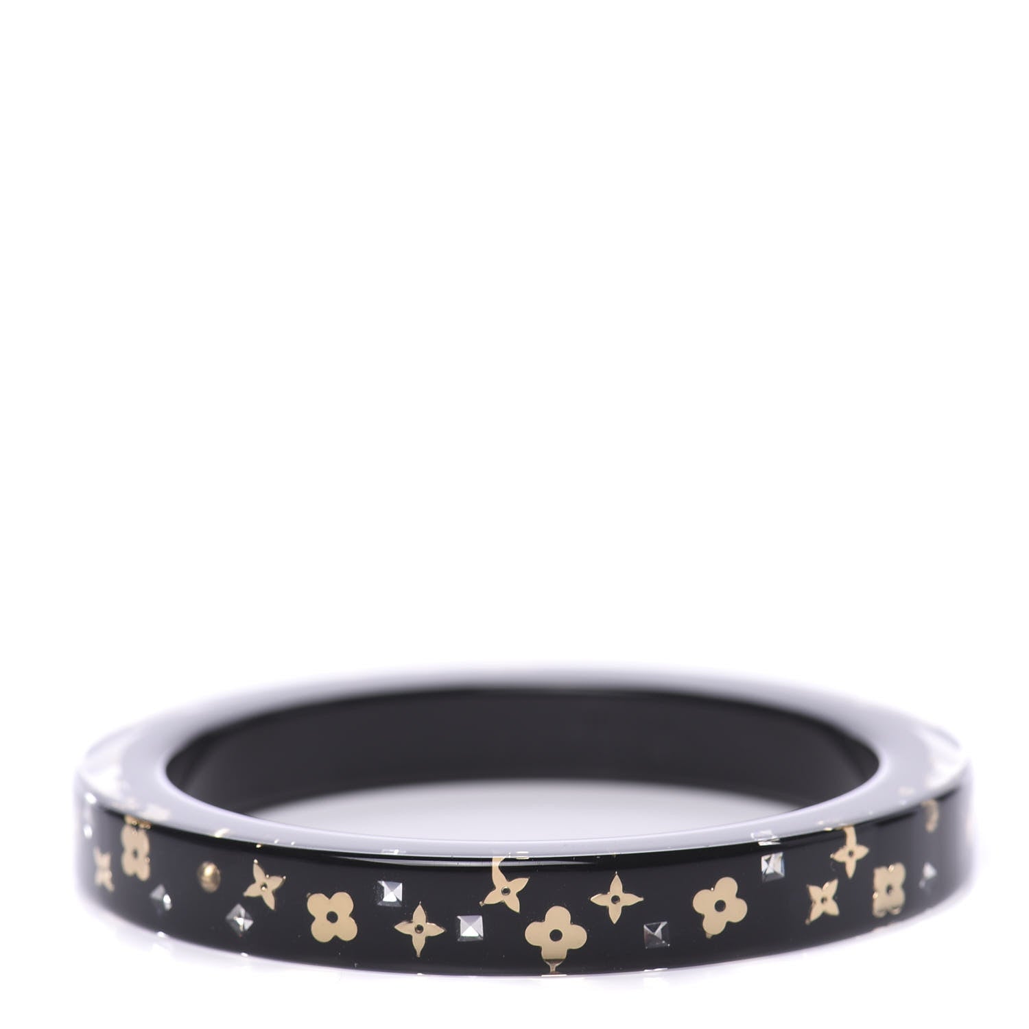 Louis Vuitton Resin Swarovski Inclusion Art Deco TPM Bracelet S Black 1 of 4