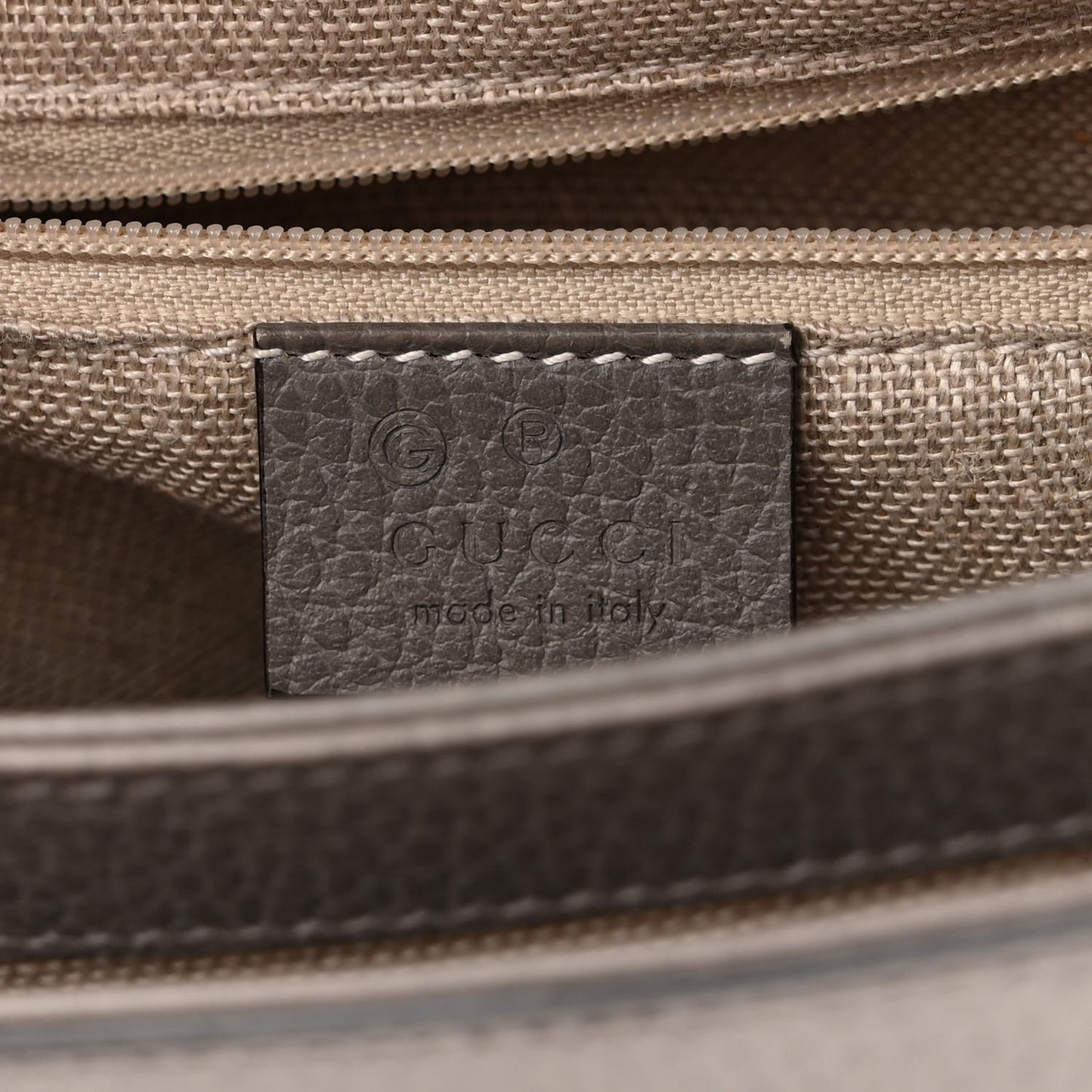 Dollar Calfskin Interlocking G Top Handle Shoulder Bag Loess