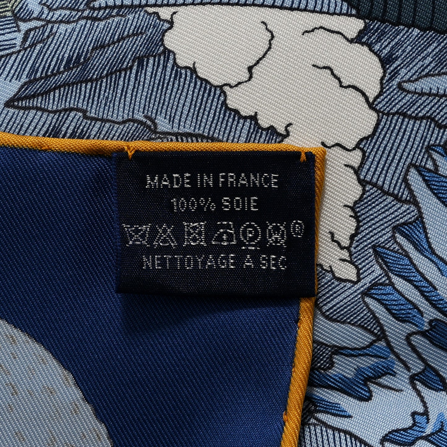 Silk Cosmographia Universalis Scarf 90 Bleu Nuit Vert Miel
