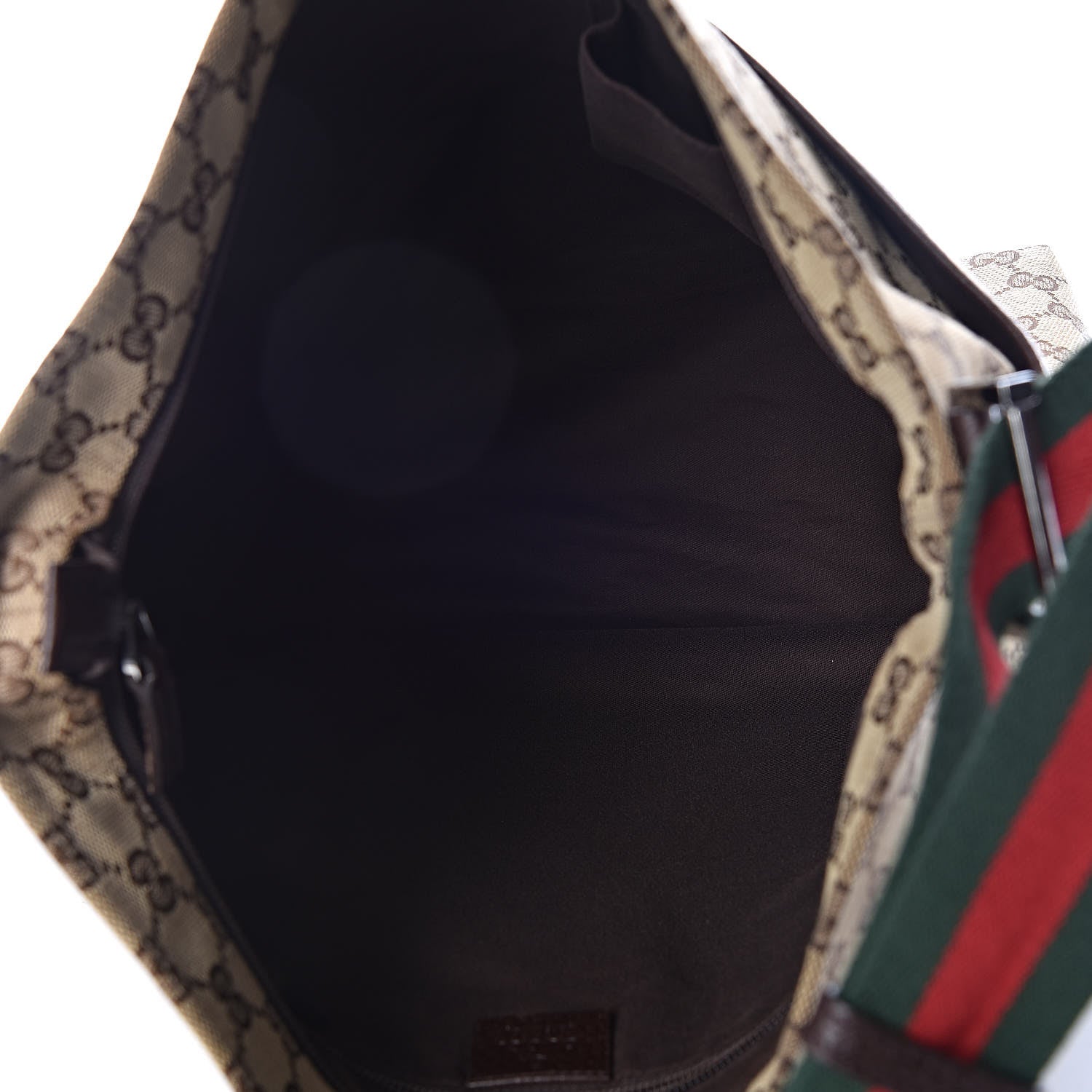 Gucci Monogram Web Medium Flat Messenger Bag Brown 5 of 10
