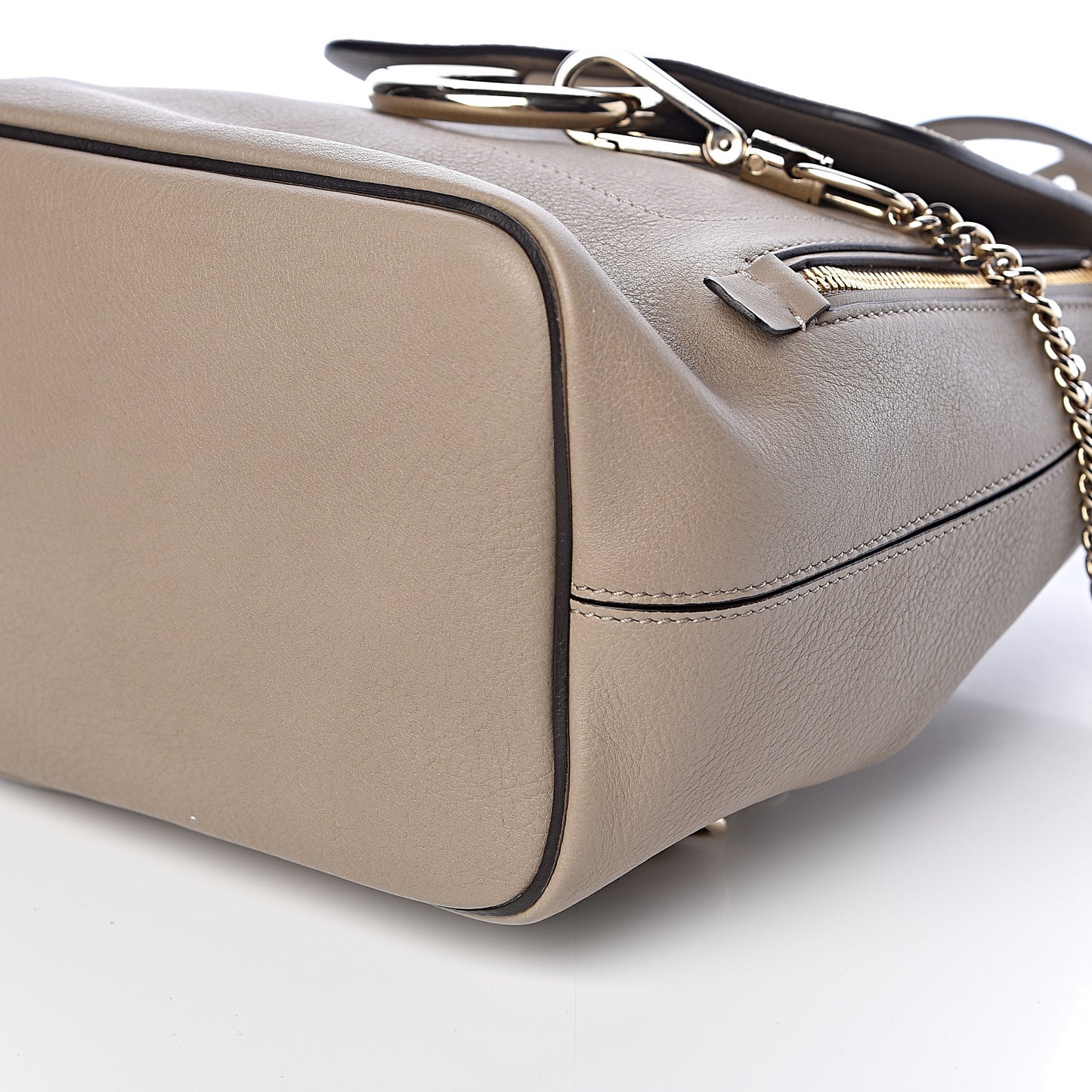 Suede Calfskin Small Faye Backpack Motty Grey