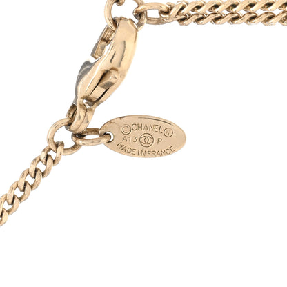 Chanel Pearl Crystal CC Chain Necklace Gold Pink 5 of 5