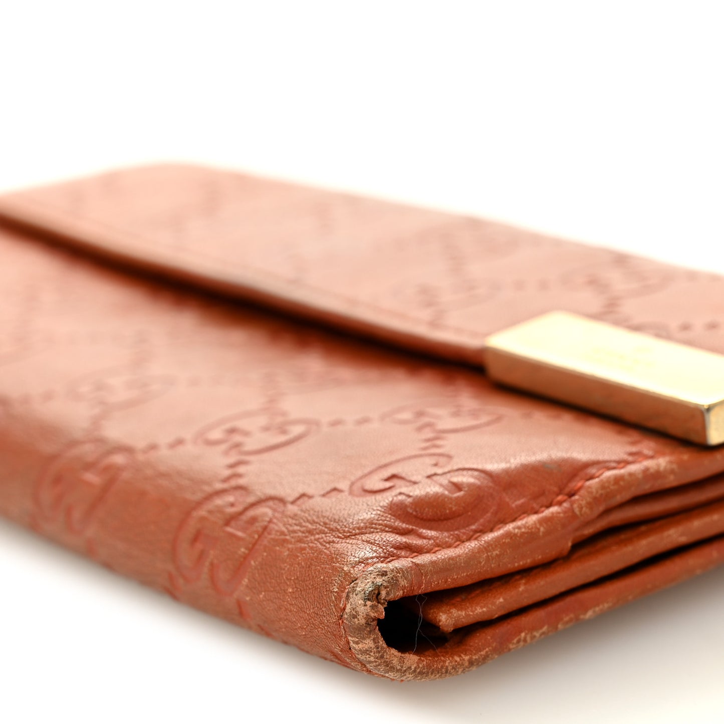 Guccissima Signature Dice Continental Wallet Orange