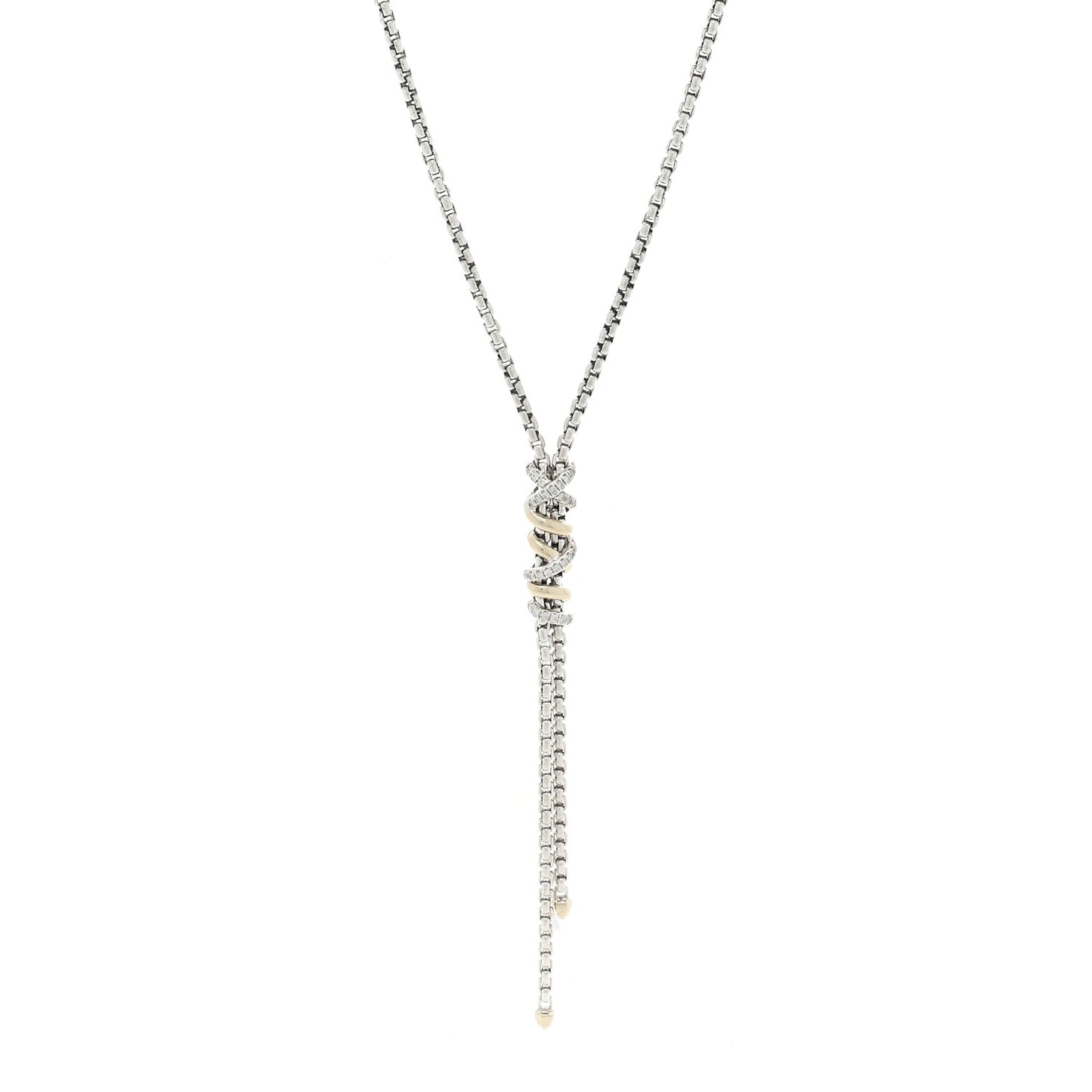 Sterling Silver 18K Yellow Gold Diamond Helena Y Necklace