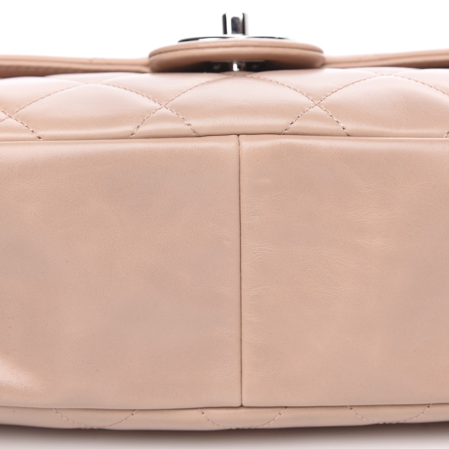Glazed Calfskin Quilted Small CC Delivery Tote Light Pink