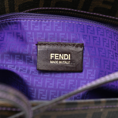 Fendi Zucca Spalmati Small Roll Tote Tobacco Viola 5 of 7