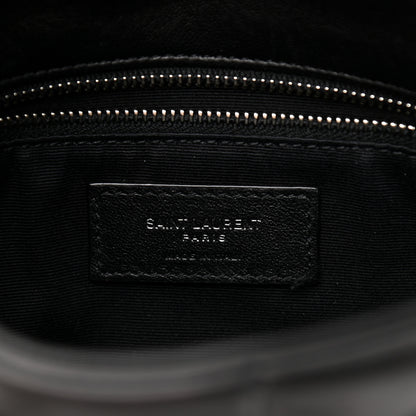 Saint Laurent Lambskin Quilted Toy Loulou Puffer Monogram Chain Satchel Black 7 of 16