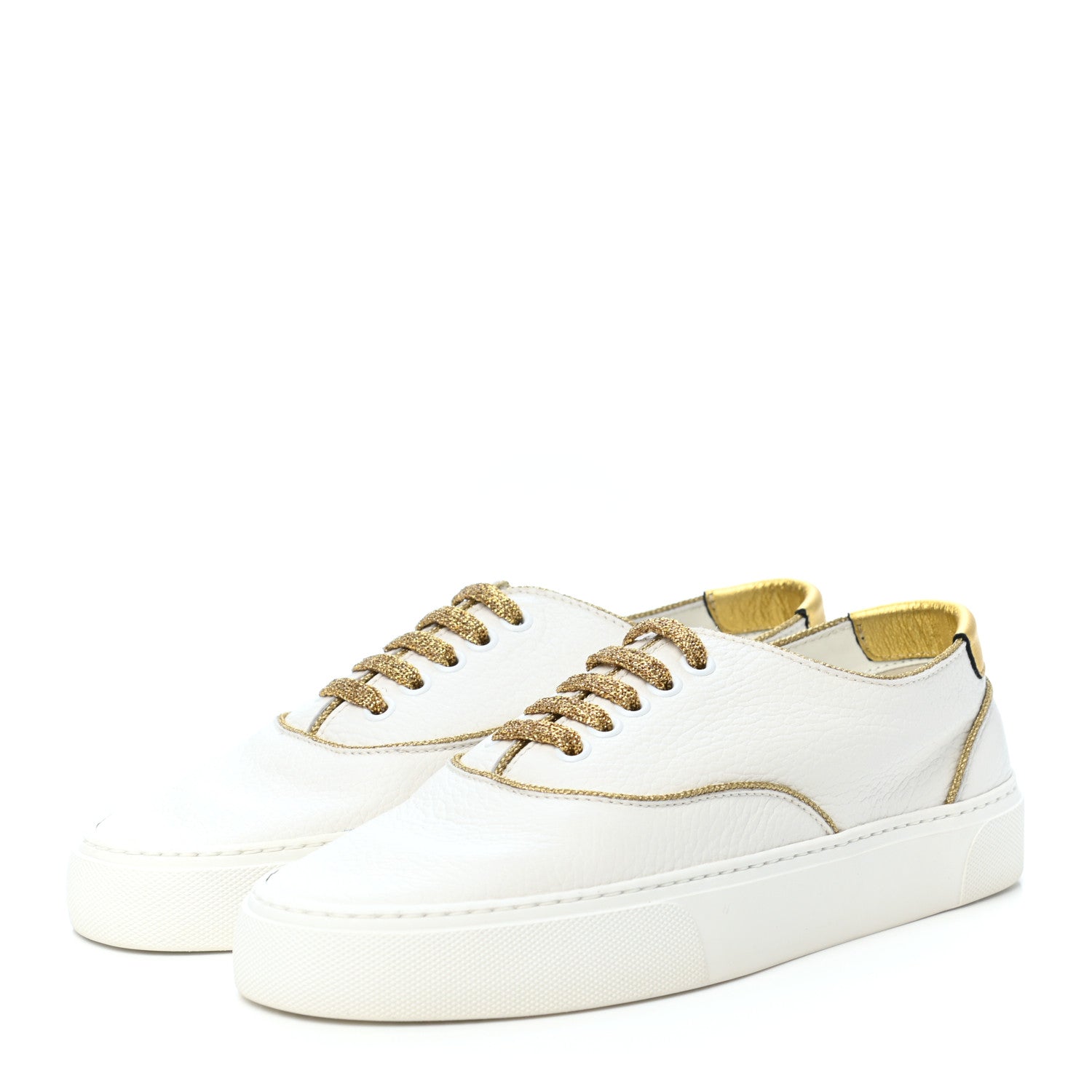 Saint Laurent Nappa Venice Sneakers 37 White Gold 2 of 7