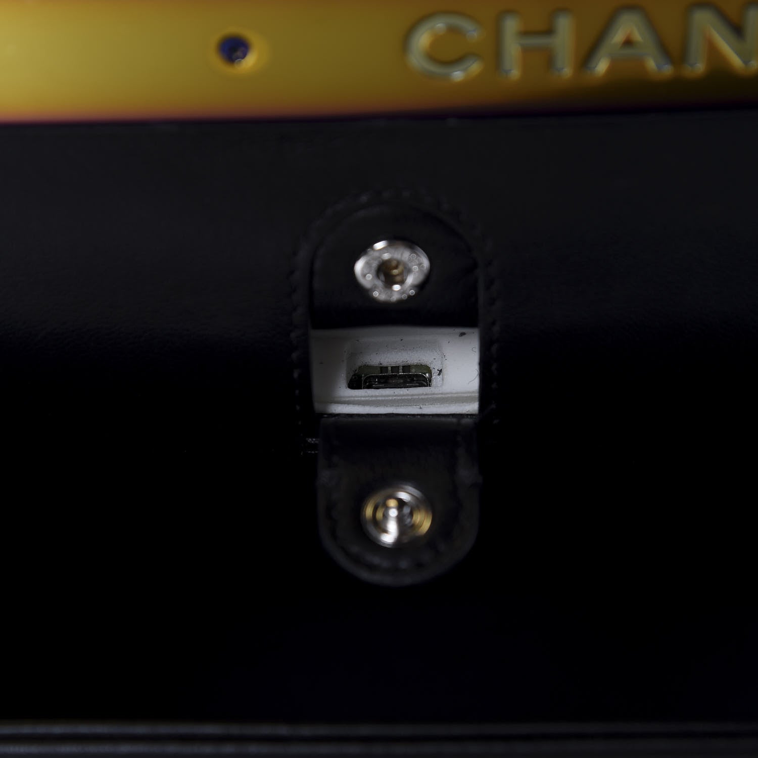 Chanel Lambskin LED Iridescent Metal Medium Boy Flap Black Multicolor 10 of 14