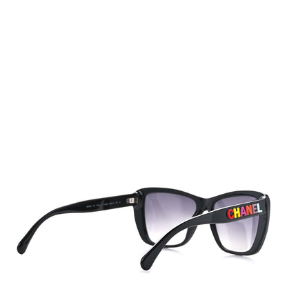 Chanel Acetate Polarized Butterfly Sunglasses 71548A Black 4 of 10