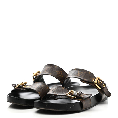 Louis Vuitton Monogram Bom Dia Mule Sandals 42 Black 3 of 7