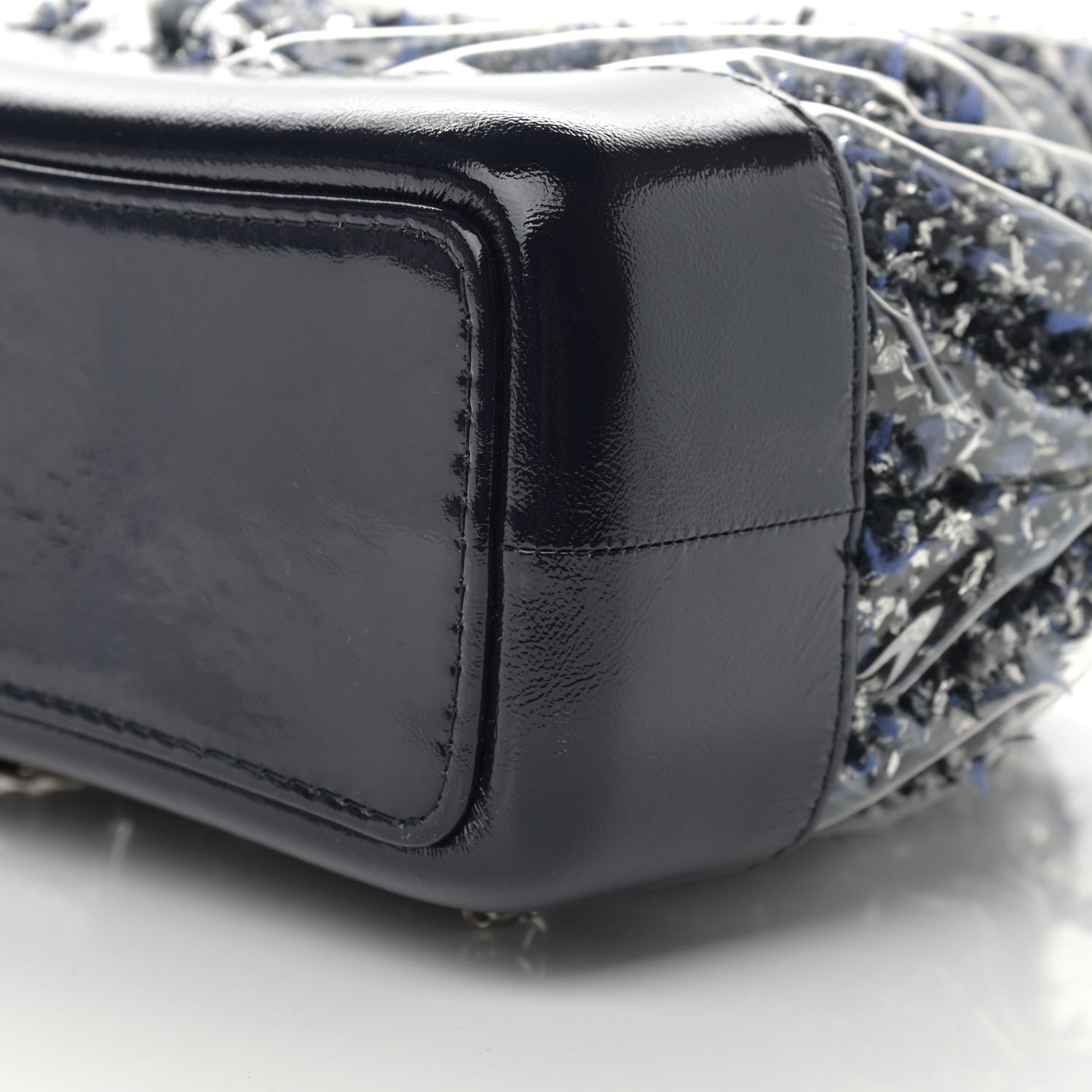 Chanel Tweed PVC Quilted Gabrielle Backpack Navy Black 10 of 11
