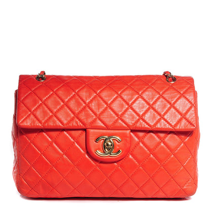Chanel Lambskin Quilted Maxi Single Flap Coral 1 of 9