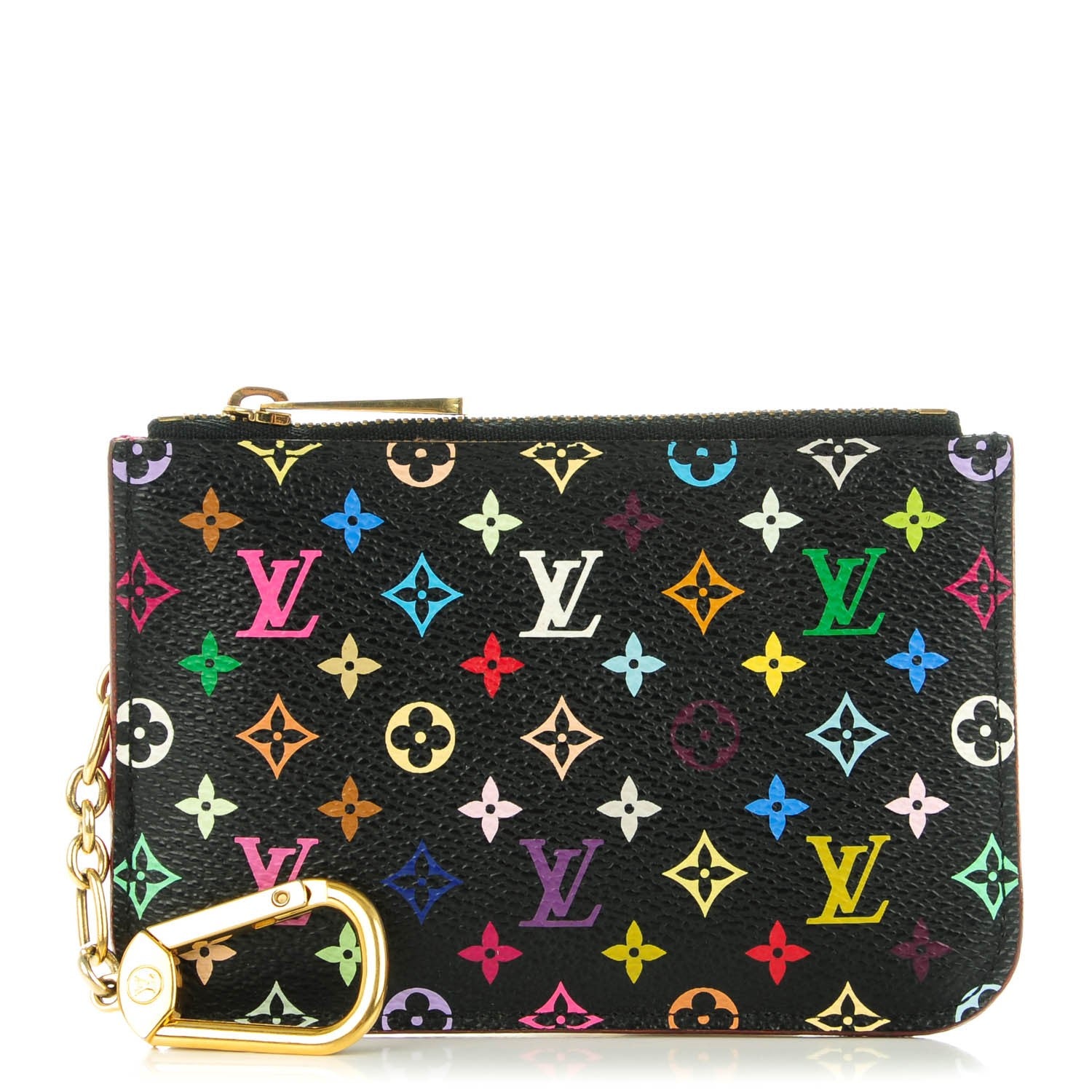 Louis Vuitton Monogram Multicolor Key Pouch Black Grenade 1 of 7