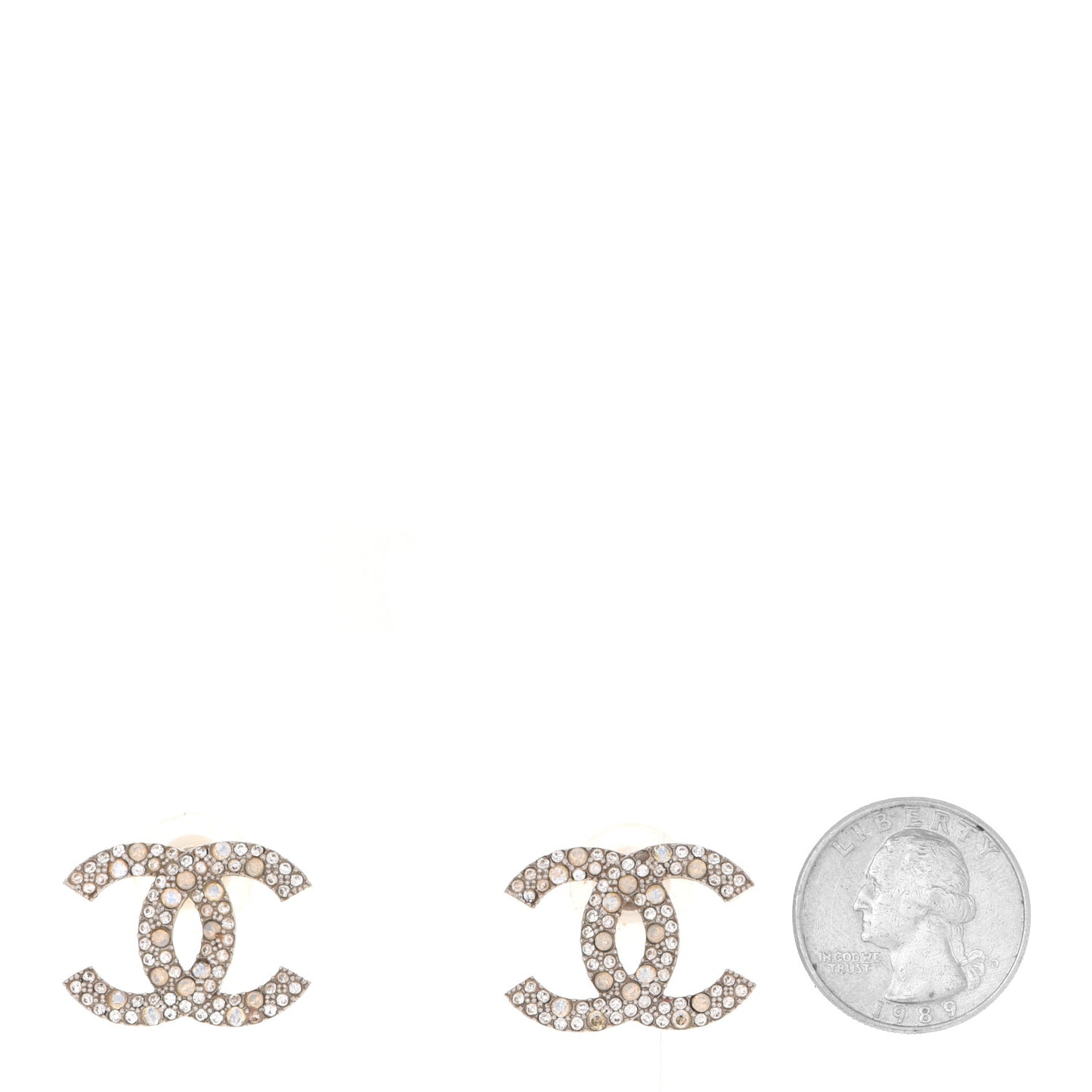 Crystal CC Earrings Silver