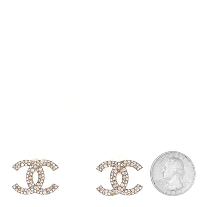 Chanel Crystal CC Earrings Silver 2 of 5