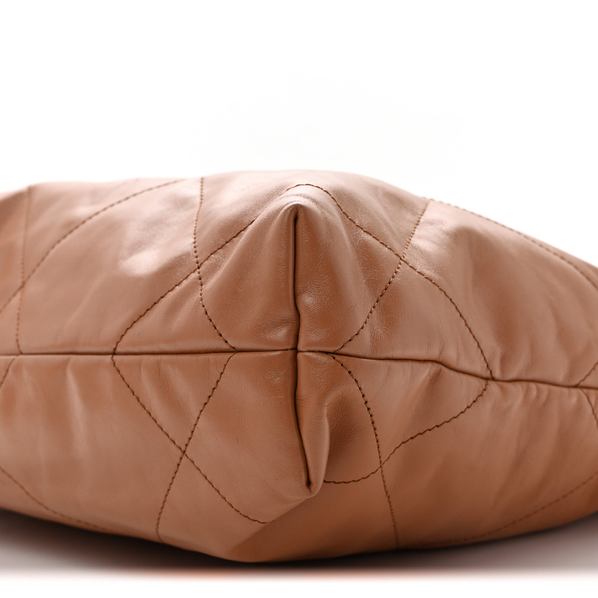 Shiny Calfskin Quilted Small Chanel 22 Beige