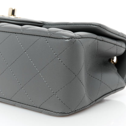 Chanel Lambskin Quilted Mini Rectangular Flap Dark Grey 11 of 12