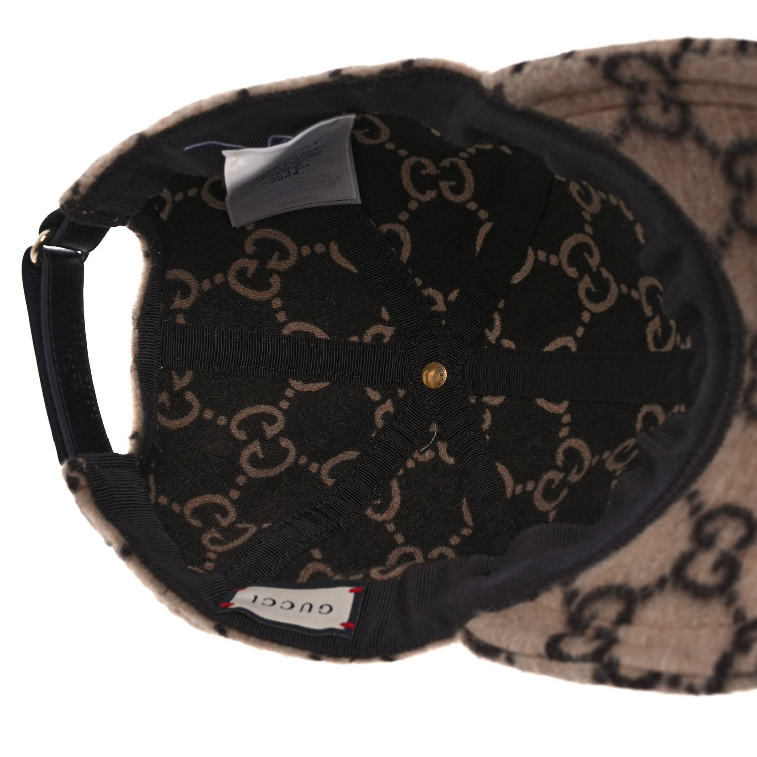 Gucci Covered Wool GG Monogram Baseball Hat L Beige Ebony 6 of 8