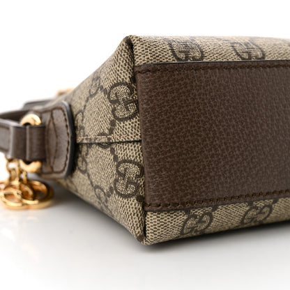 Gucci GG Supreme Monogram Textured Dollar Calfskin Web Small Ophidia Dome Shoulder Bag Beige Ebony New Acero 9 of 10