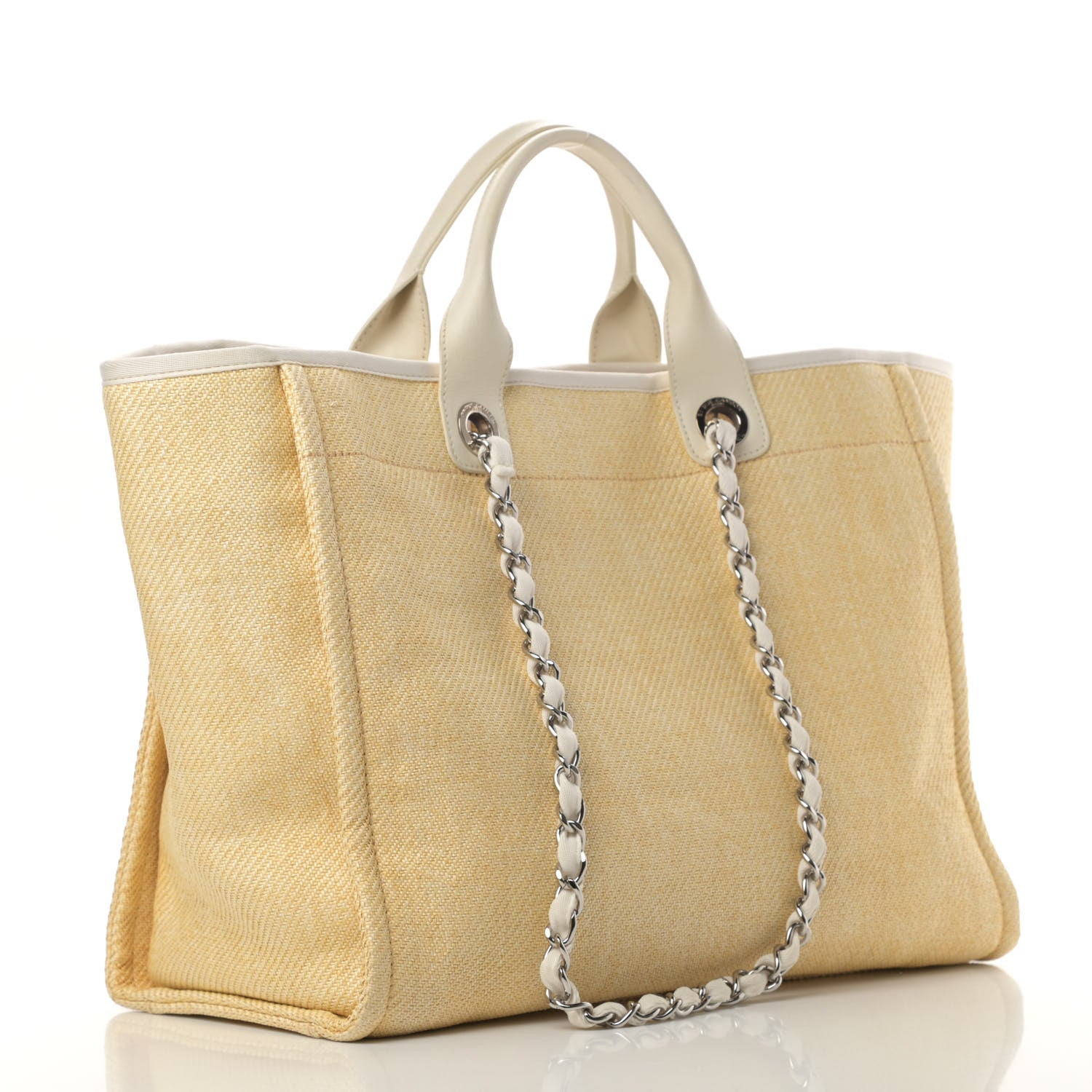 Chanel Woven Straw Raffia Medium Deauville Tote Beige 3 of 12