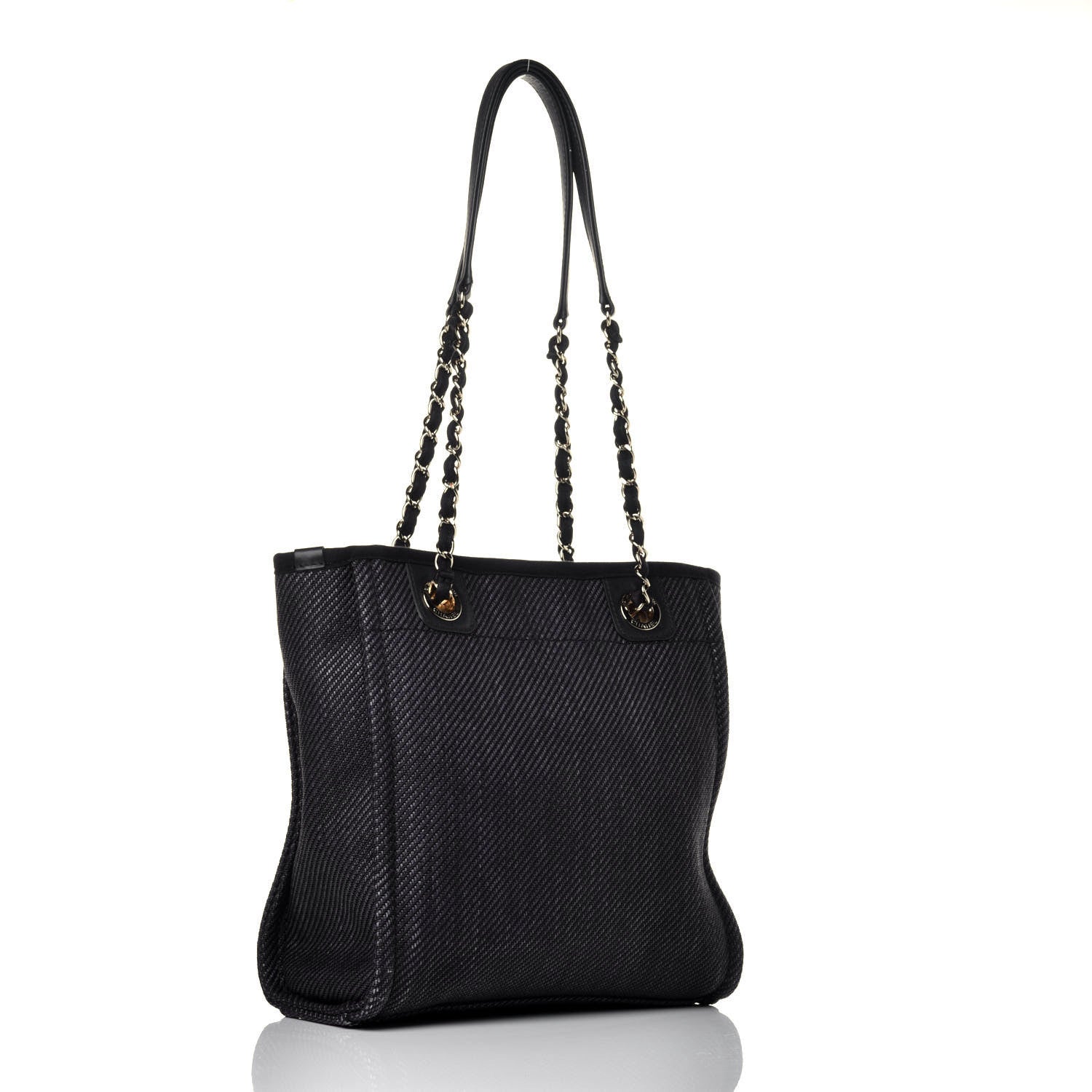 Chanel Mixed Fibers Calfskin Mini Deauville Tote Black 3 of 8