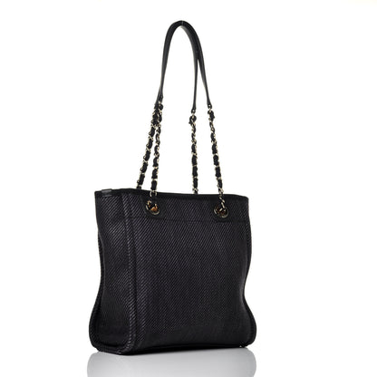 Chanel Mixed Fibers Calfskin Mini Deauville Tote Black 3 of 8