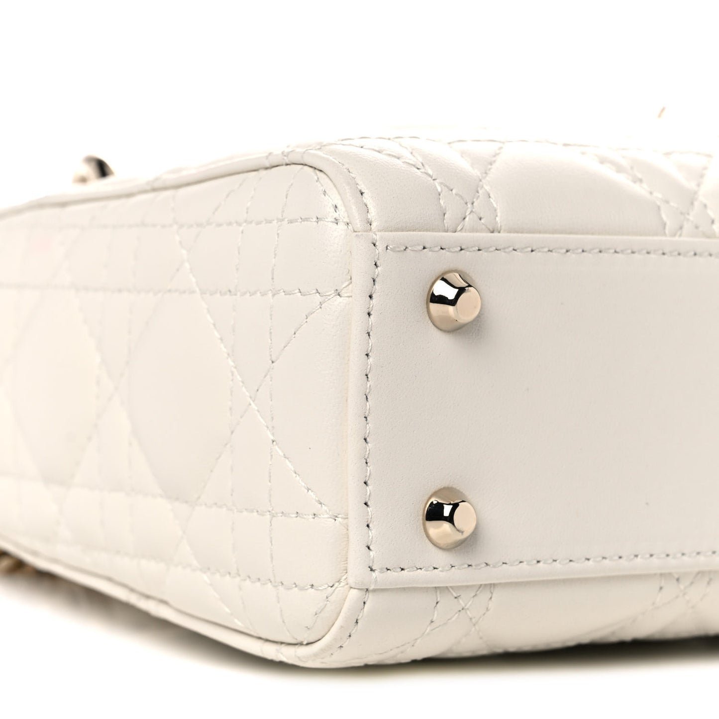 Lambskin Cannage Mini Lady Dior White
